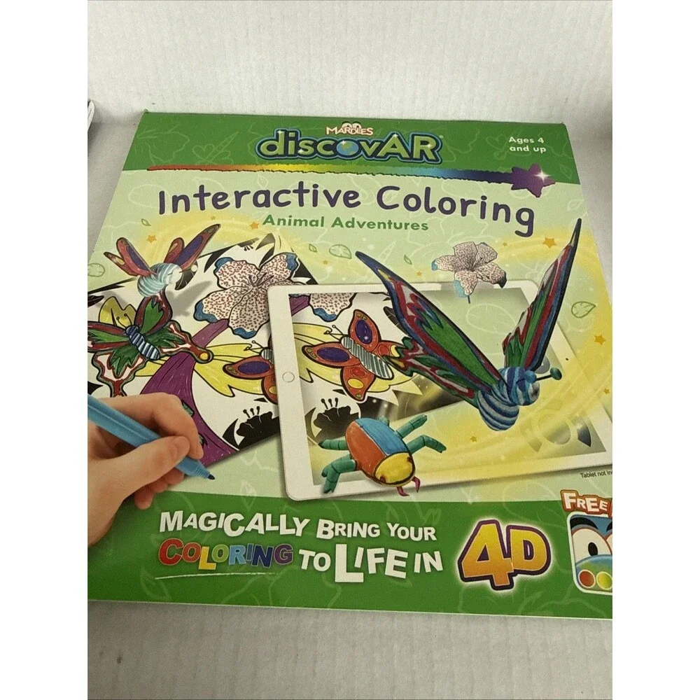 NEW MARDLES discovar Interactive Coloring (SET Of 4) Pictures Come To Life Gift